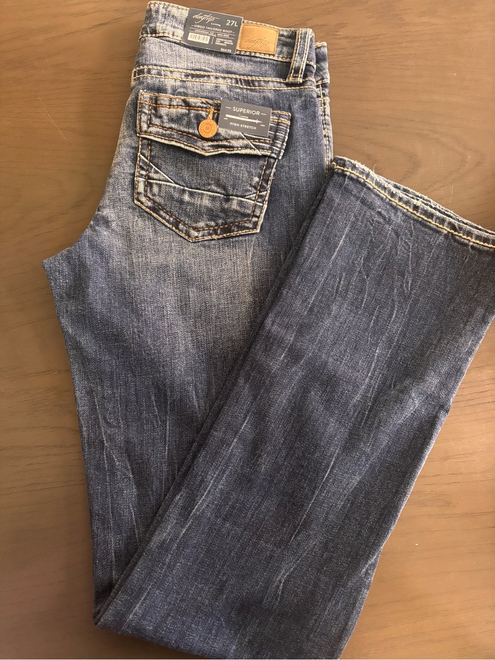 Daytrip Women's Dark Blue Bootcut Jeans with Contrast Stitching